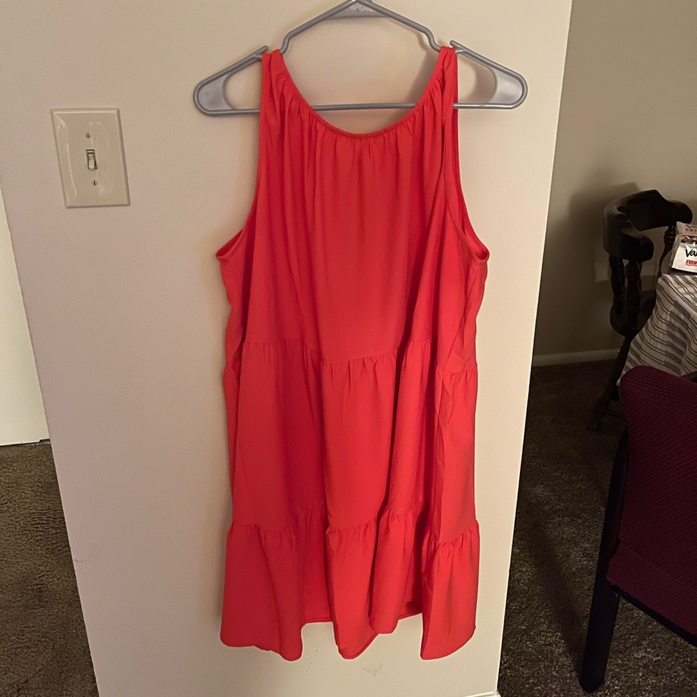 Orange sleeves dress